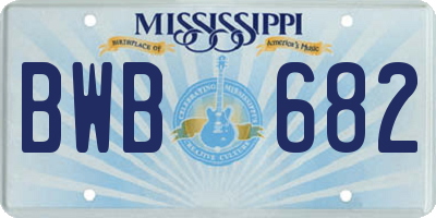 MS license plate BWB682