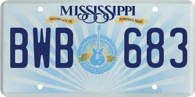 MS license plate BWB683