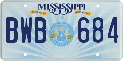 MS license plate BWB684
