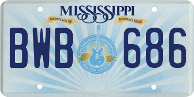 MS license plate BWB686