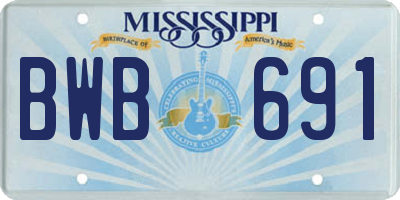 MS license plate BWB691