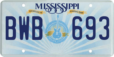MS license plate BWB693
