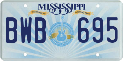 MS license plate BWB695