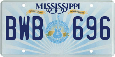 MS license plate BWB696