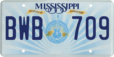 MS license plate BWB709