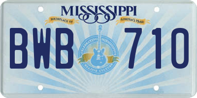 MS license plate BWB710