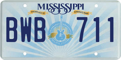 MS license plate BWB711