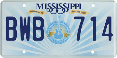 MS license plate BWB714