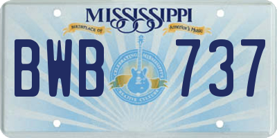 MS license plate BWB737