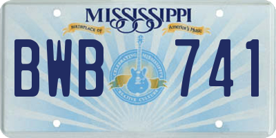 MS license plate BWB741