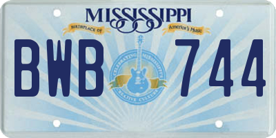 MS license plate BWB744