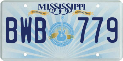 MS license plate BWB779