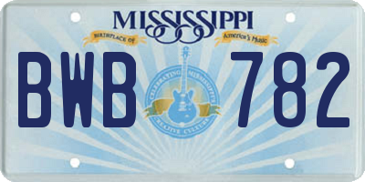 MS license plate BWB782