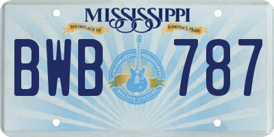 MS license plate BWB787