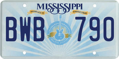 MS license plate BWB790