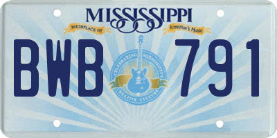 MS license plate BWB791