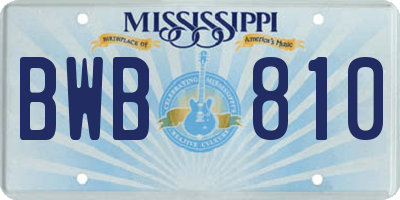 MS license plate BWB810