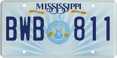 MS license plate BWB811