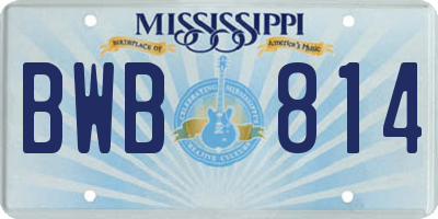 MS license plate BWB814