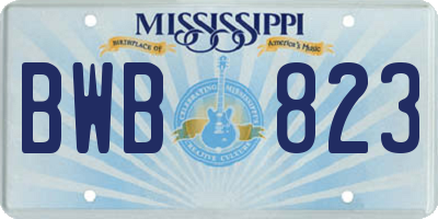 MS license plate BWB823