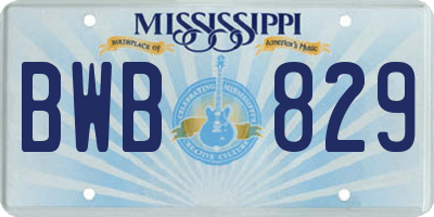 MS license plate BWB829