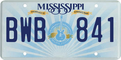 MS license plate BWB841