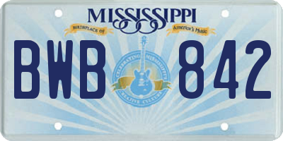 MS license plate BWB842