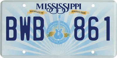 MS license plate BWB861