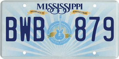 MS license plate BWB879