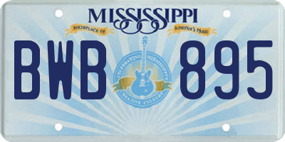 MS license plate BWB895