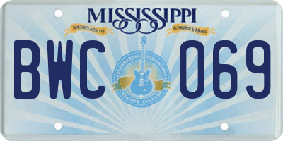 MS license plate BWC069