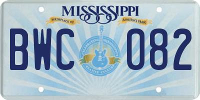 MS license plate BWC082
