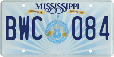 MS license plate BWC084