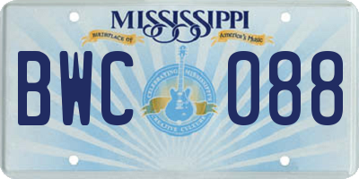 MS license plate BWC088