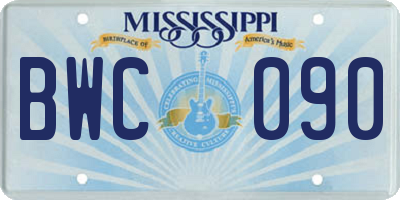 MS license plate BWC090