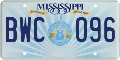 MS license plate BWC096