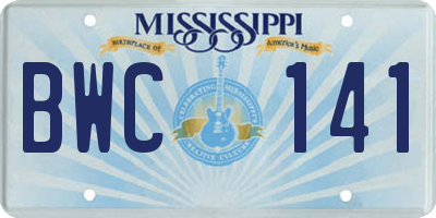 MS license plate BWC141
