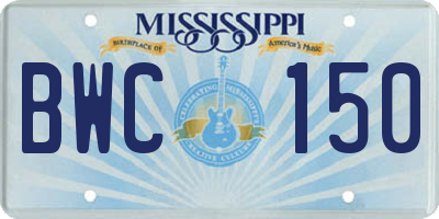 MS license plate BWC150