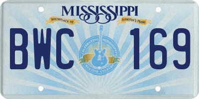 MS license plate BWC169