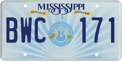 MS license plate BWC171