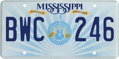 MS license plate BWC246