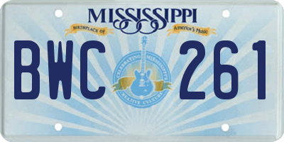 MS license plate BWC261