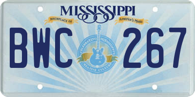 MS license plate BWC267