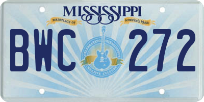 MS license plate BWC272