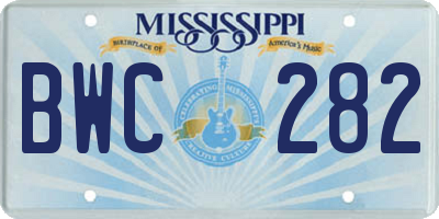 MS license plate BWC282