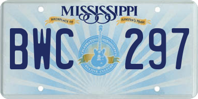 MS license plate BWC297