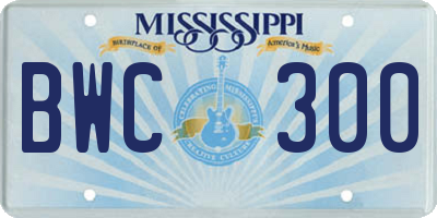 MS license plate BWC300