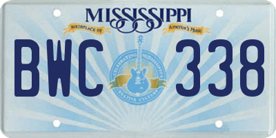 MS license plate BWC338
