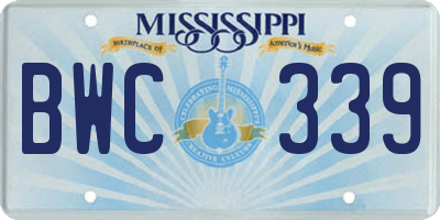 MS license plate BWC339