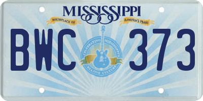 MS license plate BWC373
